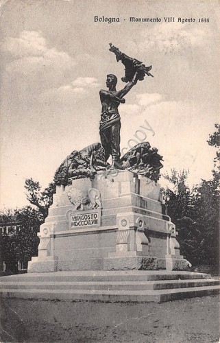 Cartolina Bologna Monumento 8 Agosto 1848 VG 1916