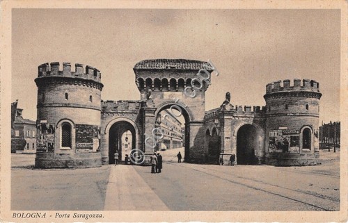 Cartolina Bologna Porta Saragozza Animata anni '20