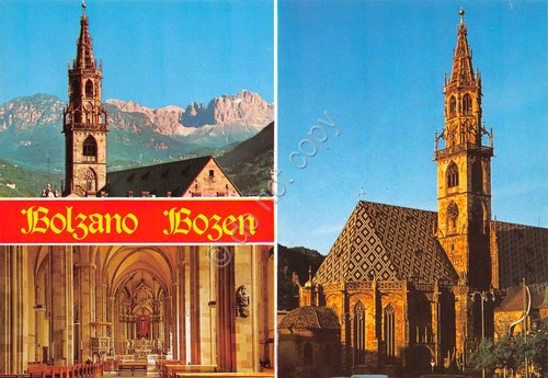 Cartolina Bolzano Bozen vedute varie città anni '70