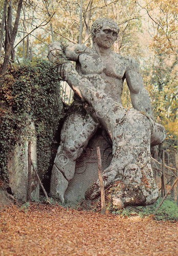 Cartolina Bomarzo Parco dei Mostri Ercole e Caco