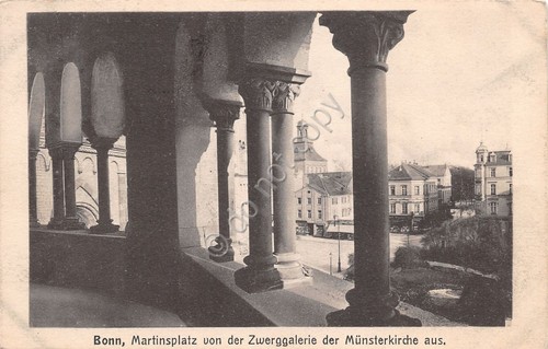 Cartolina Bonn Markplatz vom der Zwerggalerie der Munsterkirche aus anni …
