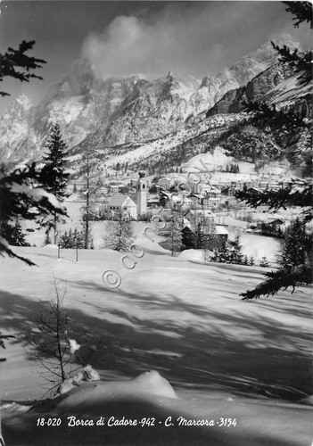 Cartolina Borca di Cadore Panorama C. Marcora 1962 Foto Ghedina