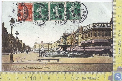 Cartolina Bordeaux - Allees de Tourny - Vg Congo 1908