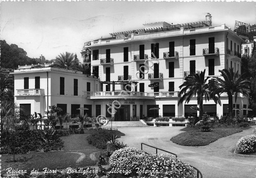Cartolina Bordighera Albergo Jolanda 1955 (Imperia)