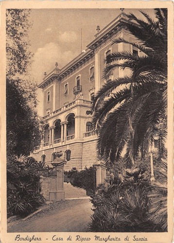 Cartolina Bordighera Casa di Riposo Margherita di Savoia 1953 (Imperia)