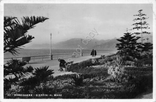 Cartolina Bordighera giardino al mare animata 1935