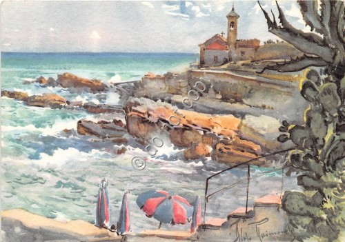 Cartolina Bordighera Illustrata Raimondi Capo S. Ampelio