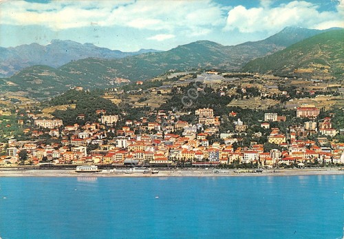 Cartolina Bordighera Panorama aereo 1961