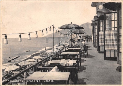 Cartolina Bordighera Terrazza Kursaal Animata