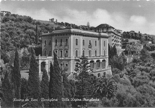 Cartolina Bordighera Villa Regina Margherita 1958 (Imperia)