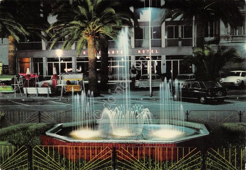 Cartolina Borghetto Santo Spirito Fontana Notturno ristorante Hotel