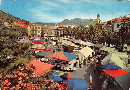Cartolina Borghetto Santo Spirito mercato 1971 (Savona)