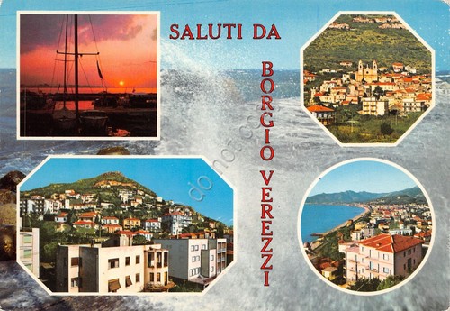Cartolina Borgio Verezzi 4 vedute panorama (Savona)