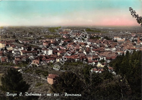 Cartolina Borgo San Dalmazzo panorama 1958