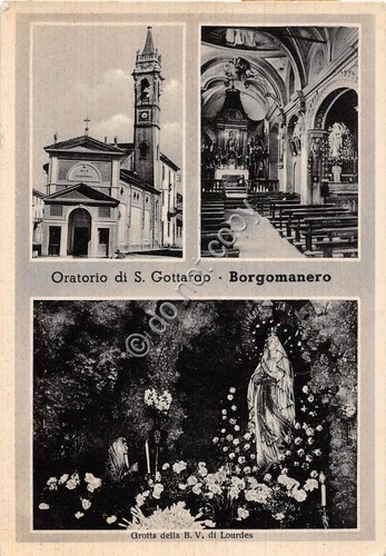 Cartolina Borgomanero Oratorio S. Gottardo anni '50 (Novara)