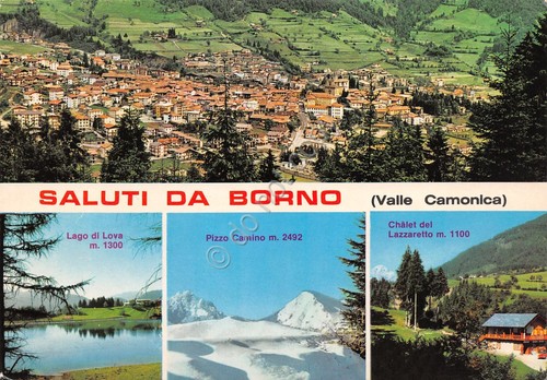 Cartolina Borno vedute varie 1984 (Brescia)