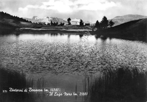Cartolina Bousson dintorni Lago nero casolare 1957