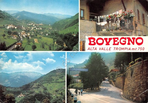 Cartolina Bovegno vedute entrata paese 1966