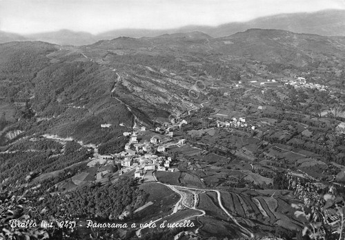 Cartolina Brallo panorama aereo