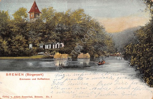 Cartolina Bremen Emmasee und Kaffeehous 1902