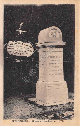 Cartolina Brennero Cippo di confine Ai seicentomila Caduti