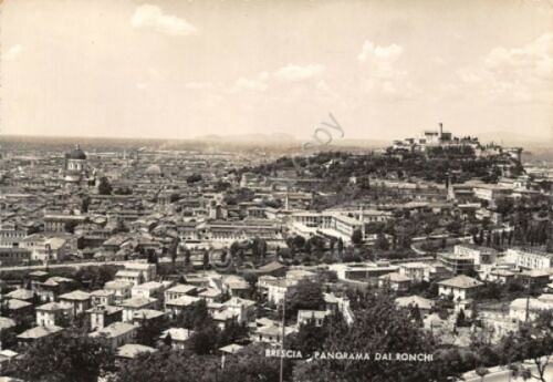 Cartolina Brescia panorama dai Ronchi NVG