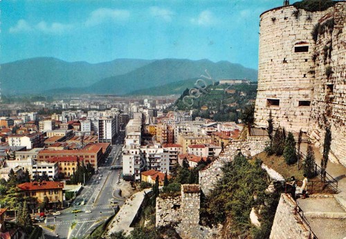 Cartolina Brescia Via Crocefisso di Rosa dal Castello 1970