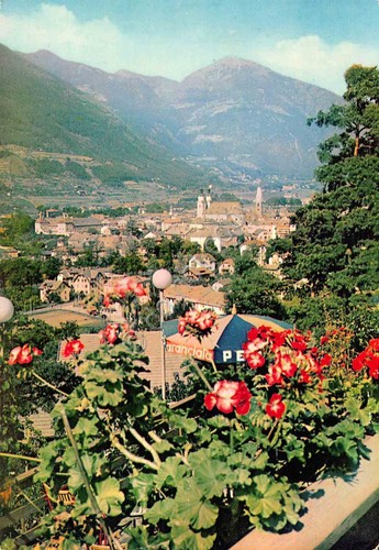 Cartolina Bressanone panorama da terrazza 1964