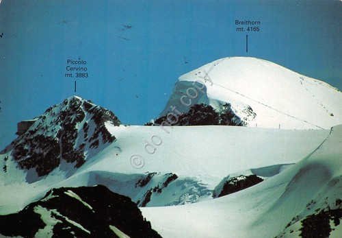 Cartolina Breuil Monte Cervino ascensione al Breithorn 1994 (Aosta)