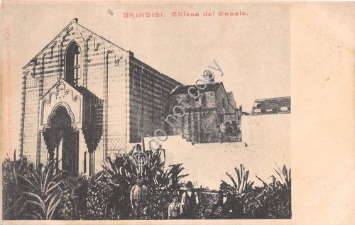 Cartolina Brindisi Chiesa del Casale animata