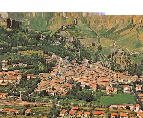 Cartolina Brisighella panorama aereo anni '80