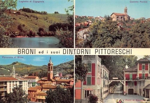 Cartolina Broni e dintorni 4 vedute