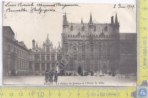 Cartolina Bruges - Palais de Justice Hotel de Ville - …