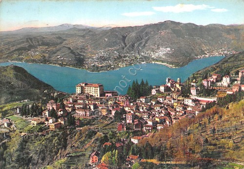 Cartolina Brunate Lago di Como panorama 1962