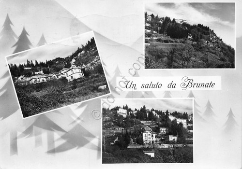 Cartolina Brunate vedute BN 1957