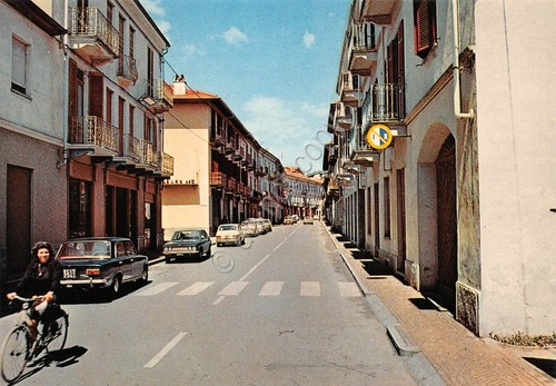 Cartolina Brusnengo Corso Libertà Auto d'epoca