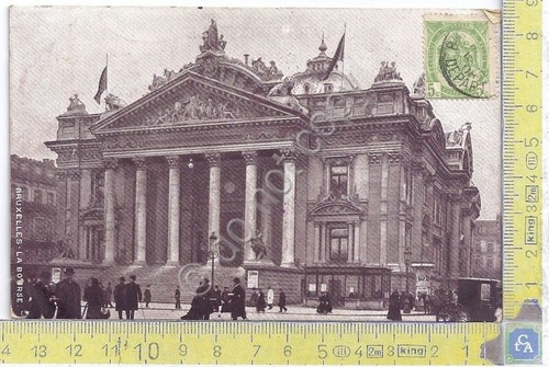 Cartolina Bruxelles - La Bourse - Animata- Vg Belge Congo …
