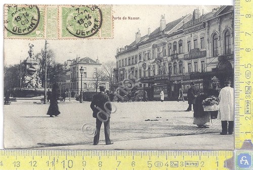 Cartolina Bruxelles - Porte de Namur- Vg Belge Congo Italy …
