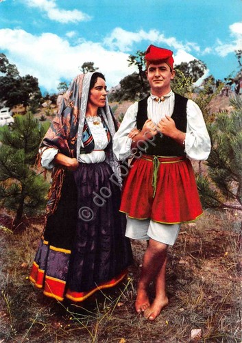 Cartolina Cabras Costumi Sardi 1970