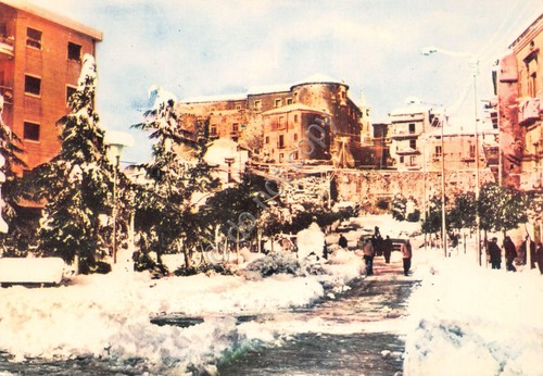 Cartolina Caggiano nevicata 8 Dic 1969 anni '80