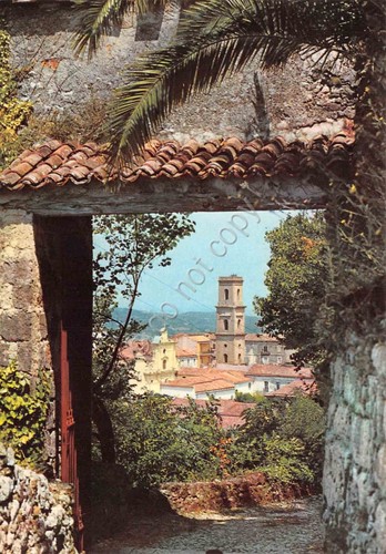 Cartolina Caiazzo ingresso Castello Panorama paese da tettoia anni '80