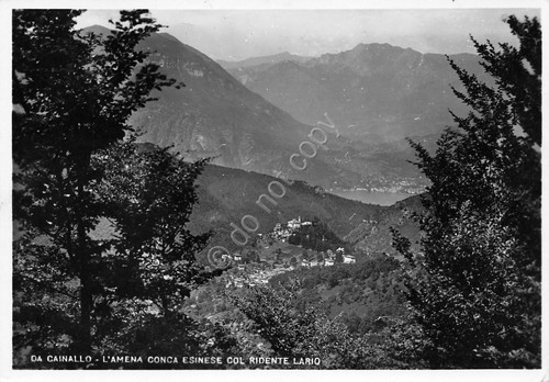 Cartolina Cainallo vista da Cainallo della conca Esinese 1950