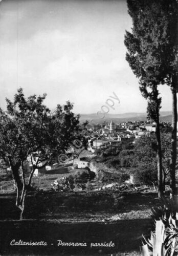 Cartolina Caltanissetta Panorama Parziale 1952
