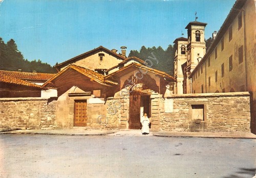 Cartolina Camaldoli S. Eremo ingresso monaco frate 1972 animata