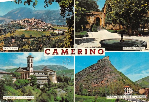 Cartolina Camerino vedute varie paese anni '80
