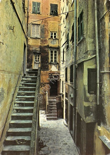 Cartolina Camogli Isola caruggio 1980 (Genova)