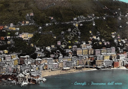 Cartolina Camogli panorama aereo (Genova)