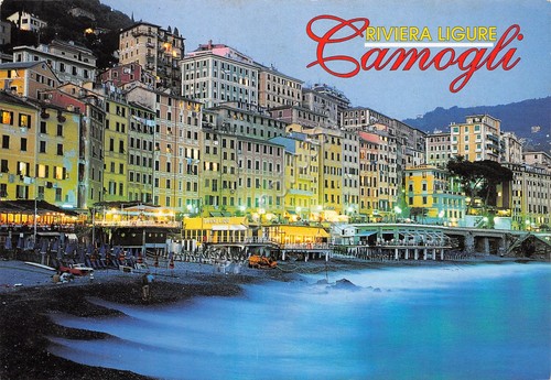 Cartolina Camogli veduta dal mare Bagni Lido case 2008
