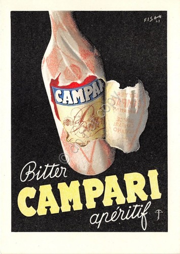 Cartolina Campari Illustrata Fisanotti 1948