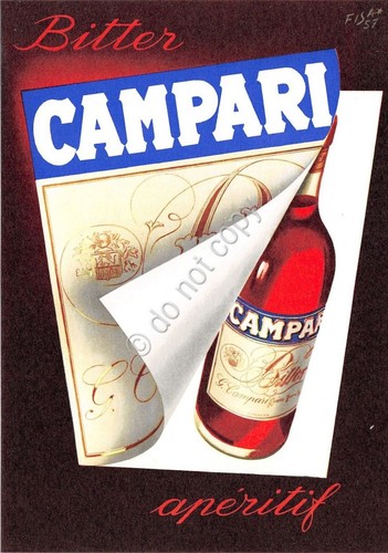 Cartolina Campari Illustrata Fisanotti 1957